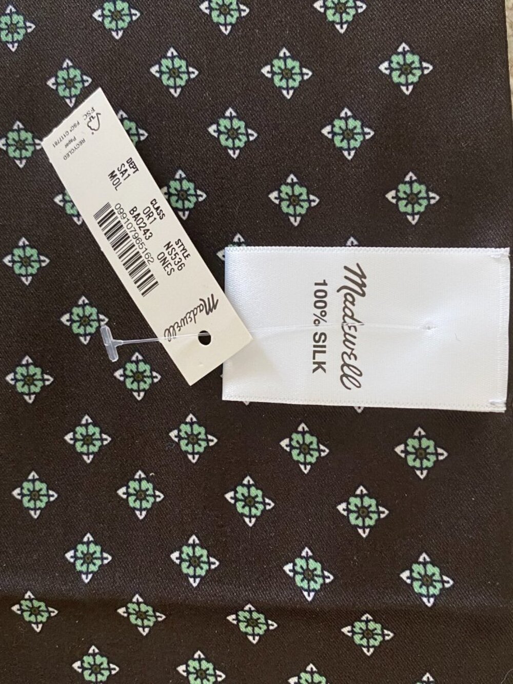 NWT Madewell silk scarf in 'molasses' - Picture 2 of 7